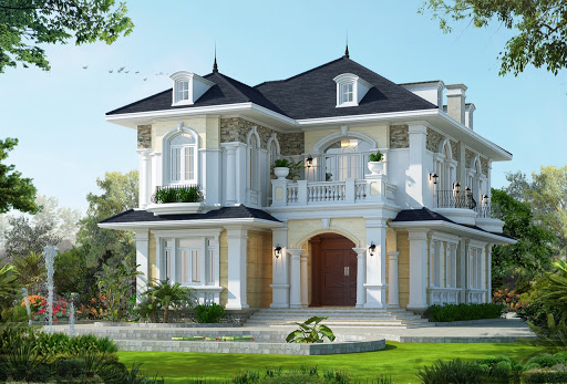 Mẫu biệt thự phong cách hiện đại kết hợp mái thái đang được nhiều khách hàng quan tâm