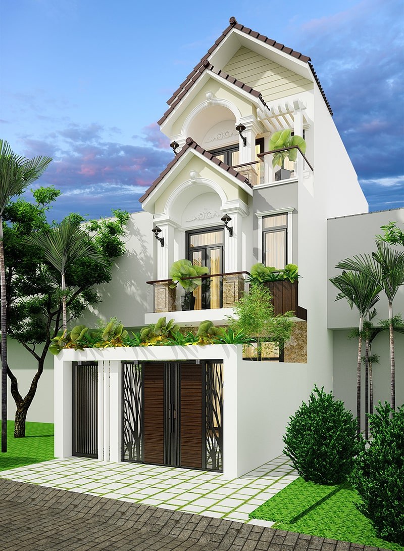 Mẫu biệt thự 3 tầng mái thái bề thế